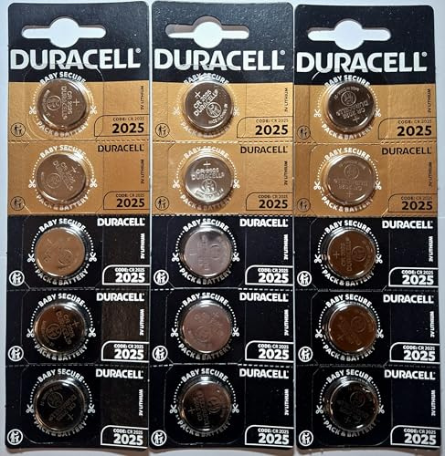 15X Duracell CR 2025 With Lithium (3 Blister Packs Of 5 Batteries) 15 Batteries