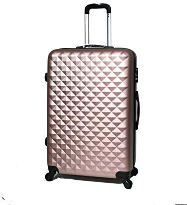 CELIMS - Bagaglio Grande 23 kg | Valigia leggera da stiva | 75 x 46 x 28 cm | Chiusura di sicurezza | Materiale ABS | Oro rosa