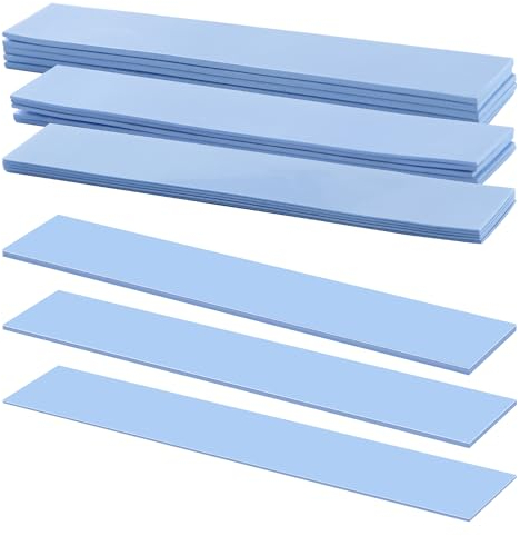 VooGenzek 15 Stücke 120 x 20 mm Wärmeleitende Silikonpads Dicke 0.5/1/1.5mm mit 6.0 W/mk Wärmeleitfähigkeit, Wiederverwendbar Wärmeleitend Silikon Pad, für SSD-CPU-GPU-LED-IC-Chipsatzkühlung