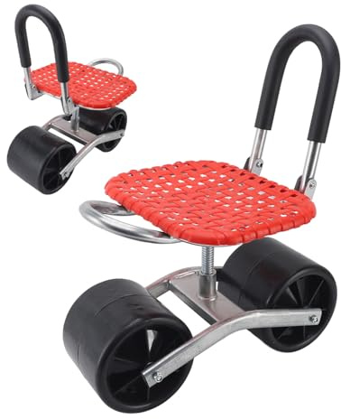 Sxhlseller Sedile da Lavoro da Giardino Rolling con Ruote, Sgabello da Giardinaggio per Piantare, Sedia da Giardino Regolabile per Esterni, Patio e Cortile, Aiutante di Giardinaggio