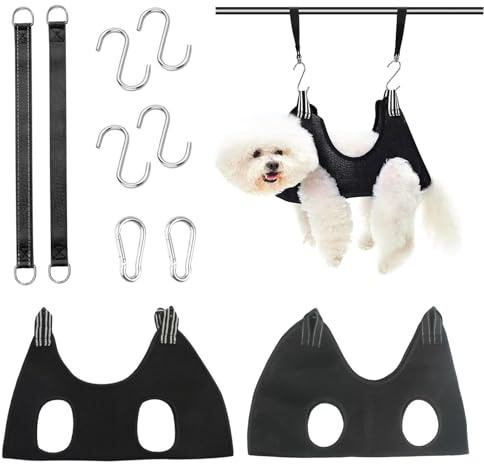 DUGEGAYL Hamac de Toilettage pour Animaux de Compagnie,4Pcs Solution Parfaite pour le Soin des Animaux Domestiques à Domicile,Convient pour Petits Chiens et Chats