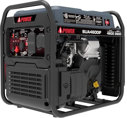 A-iPower - Generador inversor de marco abierto de 4600 W listo para RV, fuente de alimentación portátil ligera con sensor CO