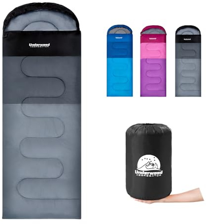 Underwood Aggregator Sacs de Couchage pour Adultes et Enfants – Sac de Couchage Compact 3 Saisons ultraléger pour Filles, garçons, Sac de Couchage de randonnée léger et imperméable pour randonnée