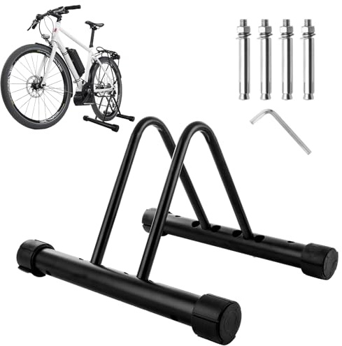 YOUNTHYE MTB Bike Stand, Metal Bike Storage Rack Adjustable Bicycle Stand for Different Width Tires, Wall Mounted & Floor Parking, for Garage or Shed