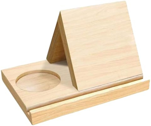 Estantería pequeña, Soporte para Libros de Madera Natural, Soporte para Libros Triangular con Taza, Mini estantería Creativa para decoración de Biblioteca en el hogar.