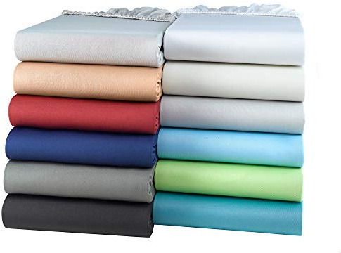 BaSaTex Microfaser Spannbetttuch Spannbettlaken in vielen Farben und 7 Größen, 180x200 bis 200x200 cm Anthrazit