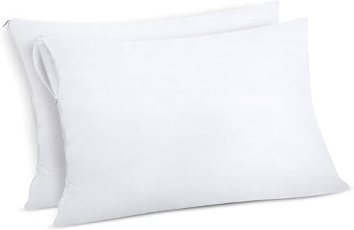 Utopia Bedding Protège Oreiller 60x60 cm (Lot de 2) Imperméable avec Fermeture Éclair, Housse Oreiller, Certifié Oeko-TEX Taie Oreiller