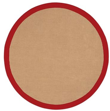 carpetfine Sisalteppich Rund Rot Ø 120 | Moderner Teppich für Wohn- und Schlafzimmer