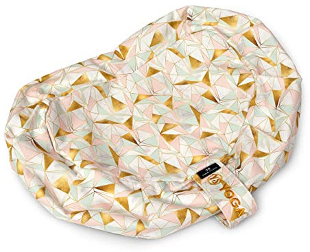 Yoga Studio Cojín de meditación Zafu Crescent EU de repuesto | algodón orgánico | funda extraíble lavable | asa de transporte (rubor dorado origami)