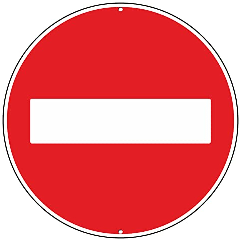 Pubblimania Sens interdit - Accès interdit | panneau rond de circulation en composite aluminium d'épaisseur 3 mm pour usage externe Ø 30 (sens interdit)