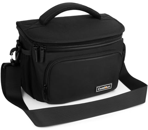 Cwatcun Kameratasche Spiegelreflex Kamera Tasche, wasserdichte Fototasche für Spiegelreflexkameras für Canon, Nikon, Sony, Fuji DSLR/SLR und Objektiv,Schwarz,M