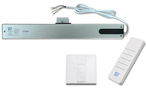 SCHARTEC Fenster Motor Set 230v elektrisch mit Schalter und Fernbedienung Kippfenster Dachfenster Fensterantrieb Kette Kettenantrieb Fensteröffner Fenstermotor kippen