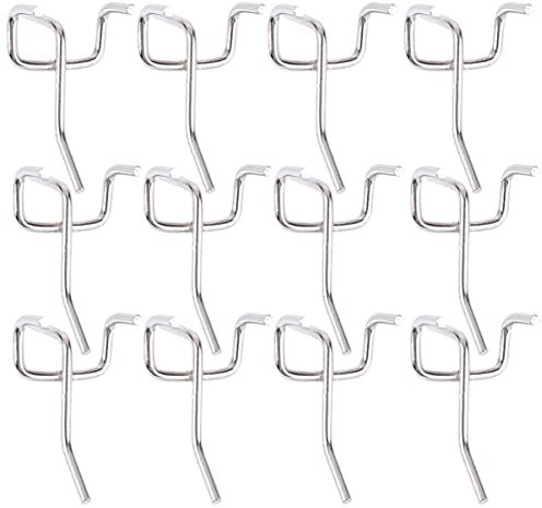 TOPPERFUN 100 Pièces Muraux à Chevilles Pour Planche à Outils Crochet De Panneau Perforé En Fil De Fer Pour Panneaux Perforés En Vrac Clou En Métal Accessoires