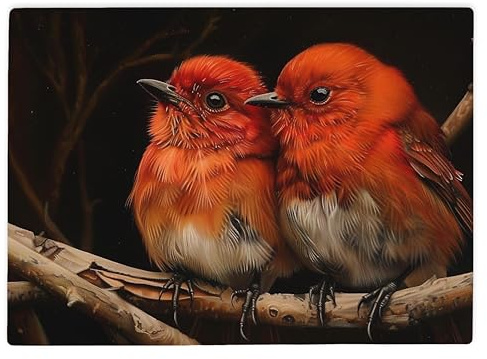 Shopagift Red Robin Duo Glass Chopping Board Large Kitchen Worktop Saver 39cm x 28cm