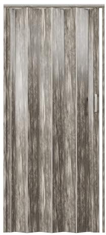 Techni Home Loft Series - Puertas de acordeón plegables de doble pared de 91,4 cm de ancho, color gris pardo