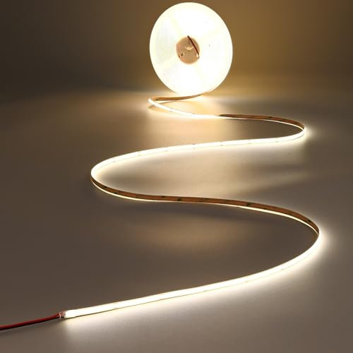JOYLIT 15M COB LED Streifen 24V Natürlich Weiß 4000K, 480LEDs/M CRI 90+ 10500LM Hohe Helligkeit Dimmbar Selbstklebend LED Band Für Schlafzimmer, Küchenschränke (Netzteil Nicht Enthalten)