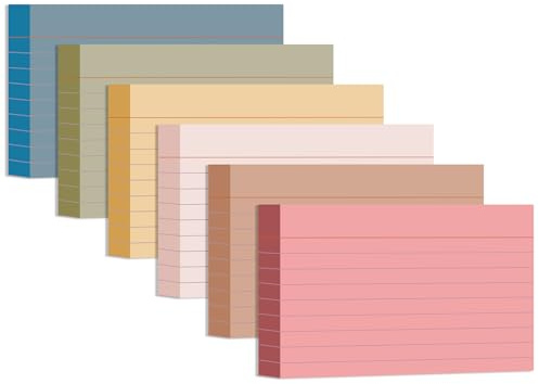 3x5 Index Cards Ruled Lined, 216 Pcs Flash Cards Study Cards for Learning and Studying, Lined Ruled Notecards for Home, School Supplies,Aesthetic Vintage Self Note Taking and Studying-Neutral Colors