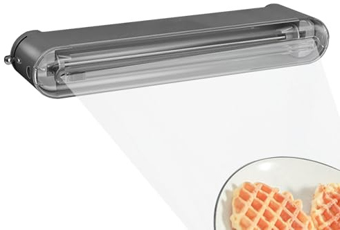 Taglierina per pellicola trasparente, organizer per pellicola con taglierina | Dispenser di foglio di alluminio riutilizzabile per organizer per pellicola trasparente - Dispenser di pellicola traspare
