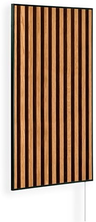 Könighaus bild-infravärmare - 800 Watt | 5 års garanti | Dubbel överhettningsskydd | Ultraplatt värmeelement för 11-21 m² | Ramfärg: svart | Motiv: 03. Träpanel