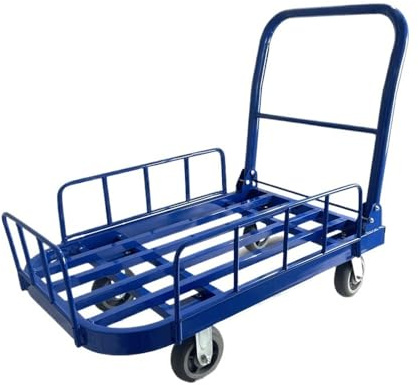 LIBANGRONG-888 Transport Trolley, Fenced Trolley with Guardrail, Silent Flatbed Transporter, Folding Trailer, Stable Express Folding Trolley (Large)