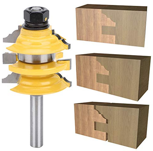 8mm Shank Lock Miter Router Bit, Window Sash/Glass Door Router Bit, Woodworking Cutter Cutting Tool for Engraving Machine Trimming Machine