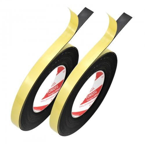 2 Rollen Dichtungsband Selbstklebend, 10m (L) x 15mm(B) x1mm(D) Dichtungsband Selbstklebendes für Türen Fenster, Moosgummi Dichtband, Anti-Kollision/Schalldichter/Wasserdichter