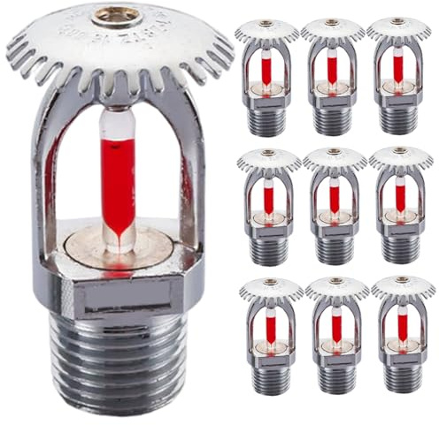 Xweptuy 10 Pezzi Testina irrigatore antincendio 155 ℉ Acqua nebulizzata Fino a 1/2 Pollice Sostituzione Testina irrigatore per casa/Commerciale/Officina/Edificio residenziale