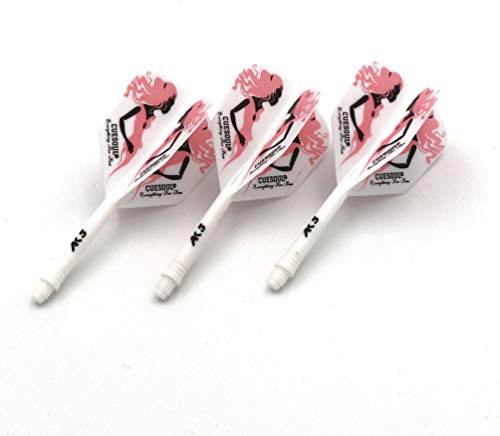 CUESOUL ROST personalisierte integrierte Dartpfeile Schäfte und Darts Flights Medium, Set von 3 Stück Beauty Pattern (CSAK-5MN8)