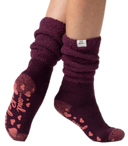 HEAT HOLDERS Ladies Lounge Cosy Slouch Socks Pack of 1 Wine 4-8