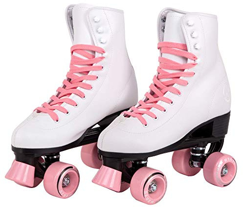 C SEVEN C7skates Quad Roller Skates | Retro Design (Candy Pink, Women's 9 / Men's 8)