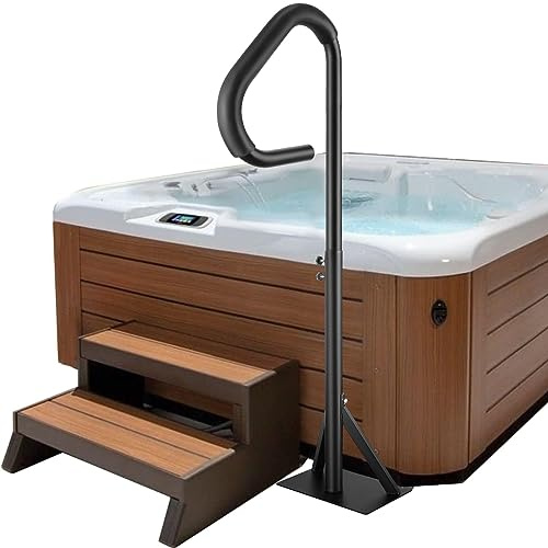 VEVOR Hot Tub Handrail, 360 Rotatable Spa Side Handrail with 35-57 Adjustable Height, Rust-Proof Aluminum Spa Hot Tub Hand Rail with Slide-Under Mount Base for Indoor & Outdoor, 600LBS Capacity