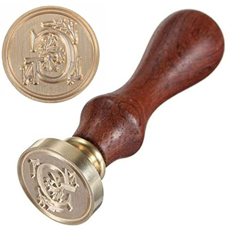 Anawakia sigillstämpel, vintagestil vax, sigillstämpel, sigill set AZ, dekorativt sigill, sigill med trähandtag, brev 26 bokstäver, gör-det-själv trä vax sigill, stämpel 1 styck (G)