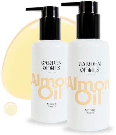 Organisk mandelolja (2 x 100 ml) - Garden of Oils - Tillverkad i Tyskland - kallpressad ren olja från mandlar