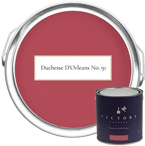 Victory Colours Duchesse D'Orleans | Dark Pink/Red Paint - 5 Litres - Kitchen/Bathroom Emulsion (Soft Sheen)