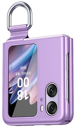 BORYA Cover per OPPO Find N2 Flip, Ultra Sottile Antiurto Premium Silicone Duro PC Custodia, Pieghevole Antigraffio Setoso Opaco Case con Anello 360°, Viola