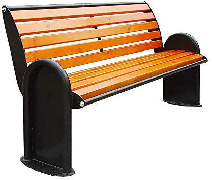 Utomhuspark Trädgårdsbänkar, Ryggstödsbänkar i järnkonst, Rostskyddande Solid Wood Fritidsstolar, Utomhusmöbler Trädgårdsdekorativa bänkar, Lämplig för Lawn Street Squares
