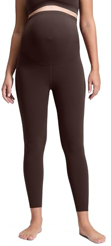CRZ YOGA Women's Butterluxe 25 Maternity Leggings - Over Bump Workout Leggings Pregnancy Soft Belly Support Yoga Pants Hot Fudge Brown 10