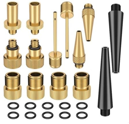 HOUSON 14PCS Bicycle Valve Adapter, Bicycle French Valve Adapter AV DV SV Bicycle Valve Adapter Accessories with Sealing Ring for Bicycle Pump
