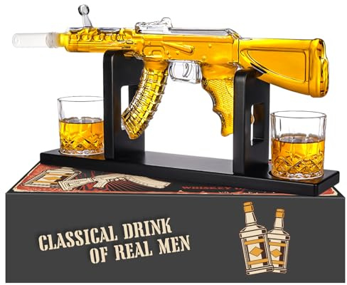 Oaksea Whiskey Geschenke für Männer Papa, Geschenkset Männergeschenke, 550ML Whisky Dekanter mit 2 Gläser, Geburtstagsgeschenke für Ehemann Whiskyliebhaber, Whisky Zubehör für Bar