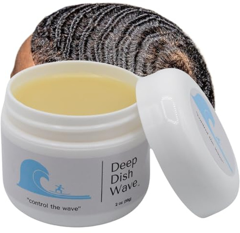 Deep Dish Wave Pomade 100% Pure All Natural 360 Waves Hair Cream - Organic Wave Grease for Men- Wave Butter for Perfect 360 Waves 2oz