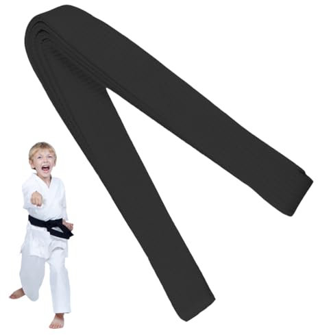 PRAOFRT 180CM Judo gürtel Taekwondo Gürtel,Kampfsport Gürtel Längen Karate Gürtel aus extra dickem Stoff für Kinder Professioneller Karate Aikido Belt für Kinder Erwachsene Kampfsportgürte (Schwarz)