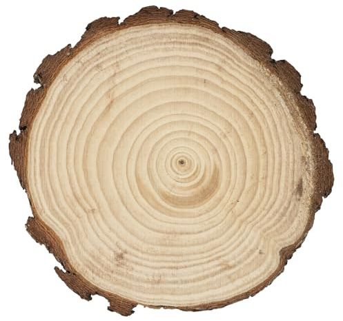 Ideen mit Herz | Disco decorativo redondo | con corteza | diámetro de 24 hasta 25 cm | 2 cm de grosor | disco de madera | placa de madera redonda | bandeja decorativa | sin recortar