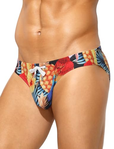 Casey Kevin Bañador Hombre Slip de Natación con Estampado Bañadores Secado Rápido Cortos para Vacaciones, Playa, Piscina, Deportes Acuáticos