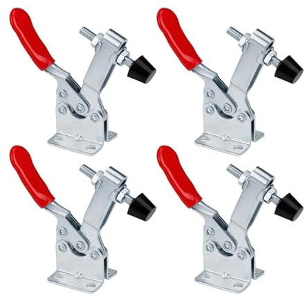 Anlising 4PCS Toggle Morsetto, Morsetti a Ginocchiera Toggle Verticale, Tenditori per Leva del Ginocchio, Morsetto per Ginocchio, Utensili Manuali Orizzontali, per Operazioni Meccaniche, Saldatura