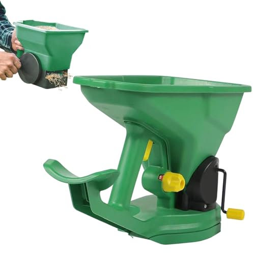 Spargitore Manuale Da Giardino - Seminatrice A Manovella Con Serbatoio Da 1,5L, Spandiconcime Manuale Per Semi Piccoli, Impugnatura Ergonomica | Spargitore A Manovella Per Prato, Seminatrice Portatile