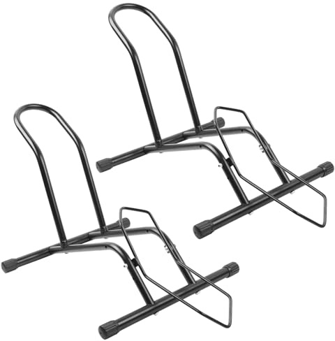 MaxAwe 2-pack fristående cykel parkeringsstativ golv, cykelställ cykelhållare montering cykel cykelstativ, för alla cyklar 16–29 tum mountainbike vägcykel MTB svart