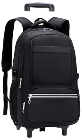 SNGUOQ Skolväskor med hjul, skolväskor med hjul, bokväska med hjul för grundskola och högstadiet, pojkar, skolryggsäck med hjul, skoltrolley, rullbagage