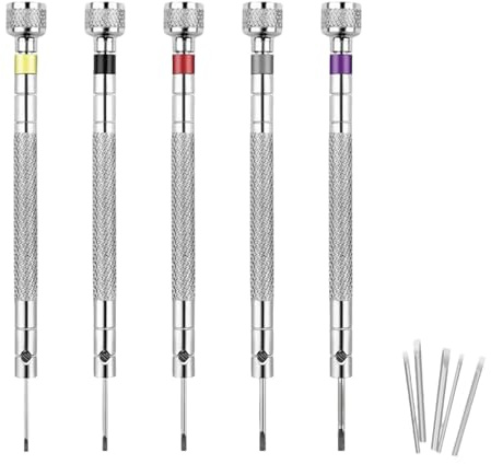 Pence & Moon Collective 5 Pcs Watch Screwdriver Set, Watchmakers Screwdriver Set, Comes with 5 replacement parts in different sizes for Glasses & Clock Repair
