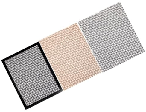 Artibetter Lot de 3 Tapis de Cuisson Barbecue Antiadhésifs en Fibre de Verre Réutilisables Dimensions Universelles Couleurs Noir et Marron Compatibles Grillades en Plein Air et Plancha