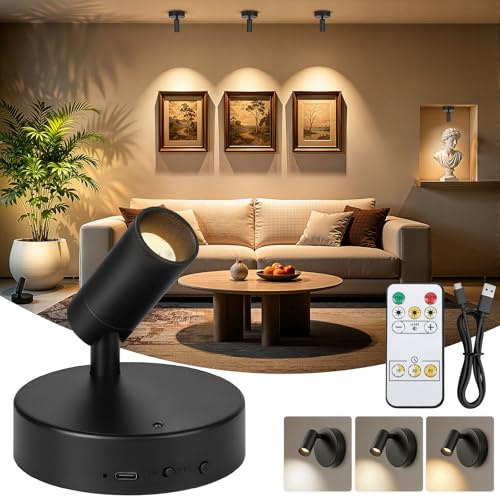 Ketom Aplique Pared Interior, Lampara Pared sin Cable, Foco LED Recargable